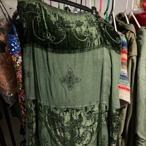 3 Holy Clothing skirts: black, blue & green -- sold